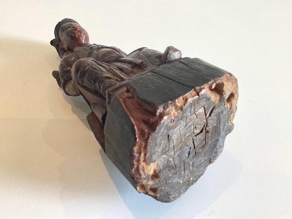 アンティーク木製像 | 明代1600年代の中国彫刻、高官座像 - Etsy 日本