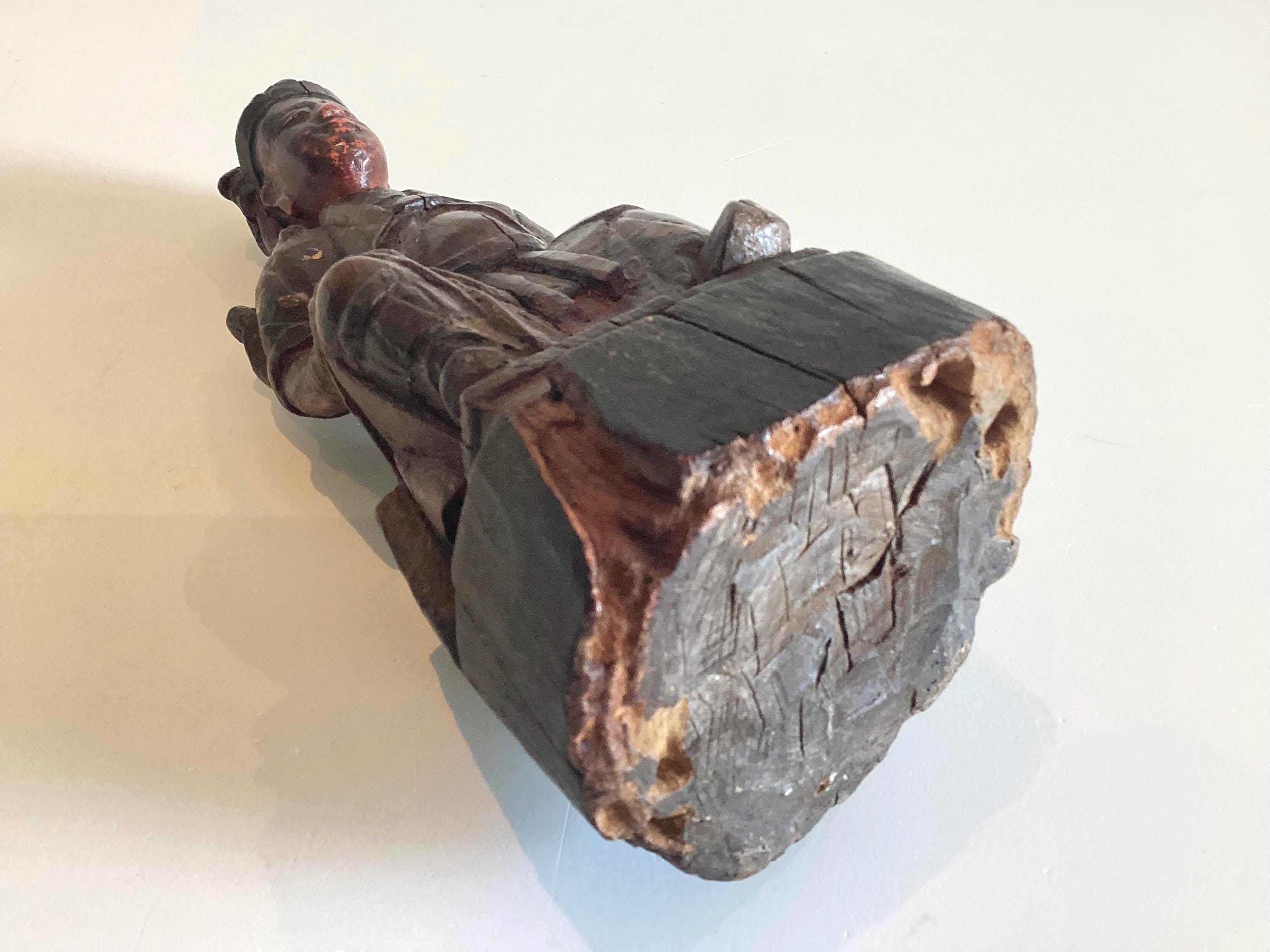 アンティーク木製像 | 明代1600年代の中国彫刻、高官座像 - Etsy 日本