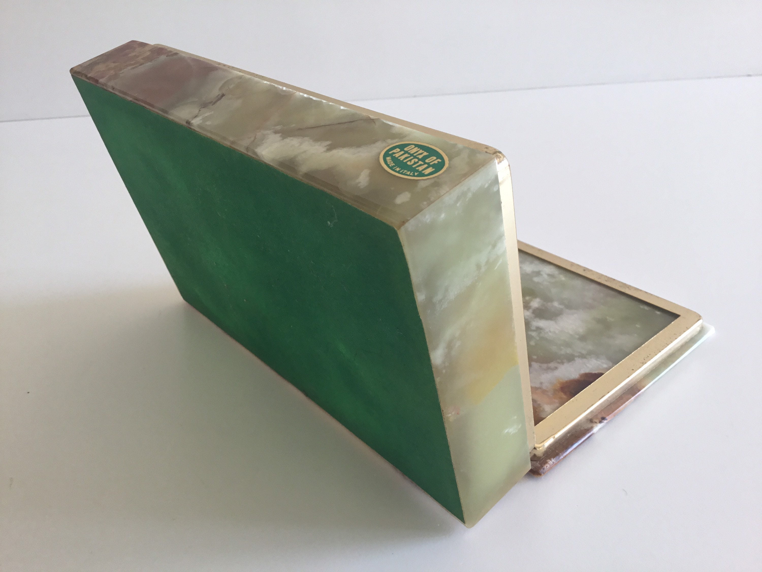 Vintage Casa Maya Mexico Brass, Copper And Green Onyx