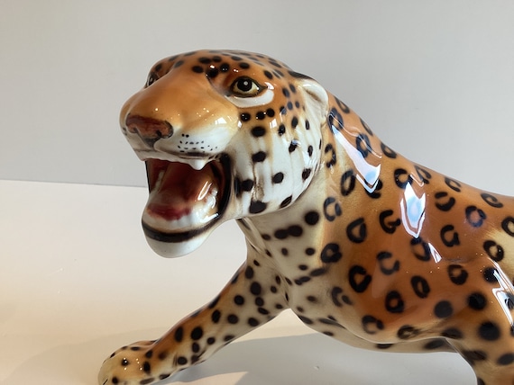 イタリア製 ロンザン セラミック レオパード ヴィンテージ 幅約46cm