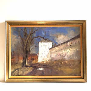Rare Painting “1950s” oil on canvas cardboard