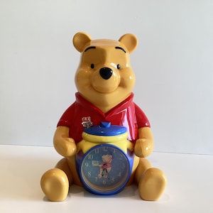 Vintage Disney Clock | 1980s Winnie the Pooh Musical Alarm Piggy