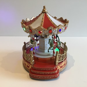Bright Carousel  With Horses And Musica Romantic Vintage