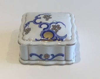 Caja de porcelana Art Déco – Rosenthal Bavaria, década de 1930, pintada a mano.