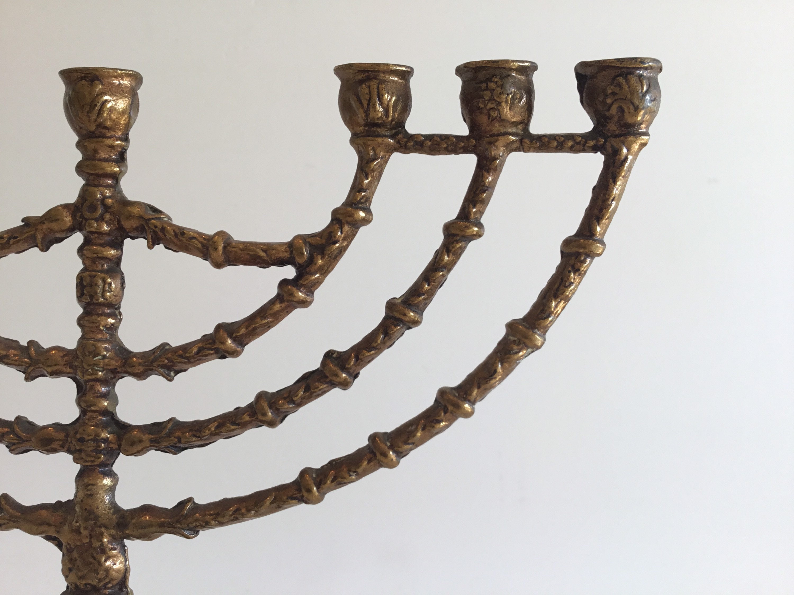 Antique Bronze Hanukkah Menorah 1950s Made in Israel Etsy UK