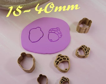 Acorn Clay Cutter cutter/imprint separate **my3dbase** ideal for polymer clay and dough