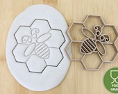 Bee beehive clipart honey spoon honey glass biscuit stamp cookie cutter cookie cookie cookie cookie cookie cutter fondant approx.8 cm
