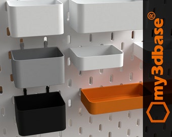 Storage box for skadis pegboard, several sizes and colors