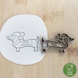 Diameter 8-12cm Merry Christmas Dackel Biscuit stamp / cookie cutter  Ausstechform Keksausstecher Fondant Plätzchen Ausstecher