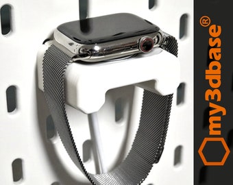 my3dbase compatible with Ikea skadis pegboard Apple Watch S7 charger holder