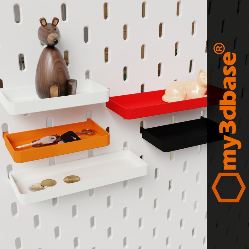 Storage tray for skadis pegboard several sizes and colors image 1