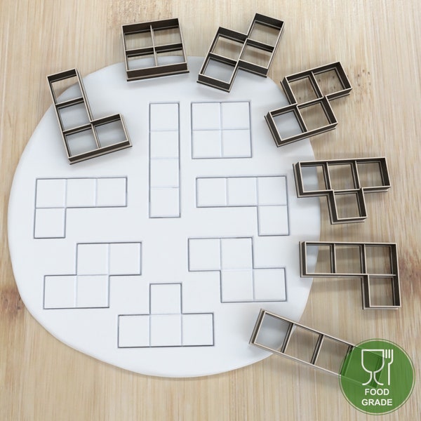 Cell Size 1-3cm Tetris Puzzle 7pieces cookie cutter Biscuit stamp / cookie cutter  Ausstechform Keksausstecher Plätzchen