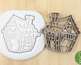 Diameter 5-10cm Gingerbread House Biscuit stamp / cookie cutter Fondant Plätzchen Keksausstecher Keksstempel ca.8 cm