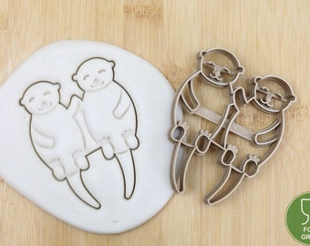 Diameter 5-10cm Sea otter in love Seeotter Biscuit stamp / cookie cutter  Ausstechform Keksausstecher