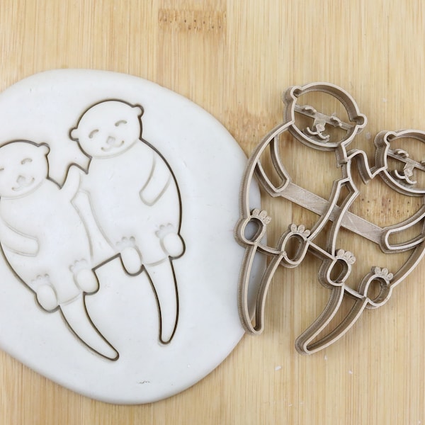 Diameter 5-10cm Sea otter in love Biscuit stamp / cookie cutter  Ausstechform Keksausstecher