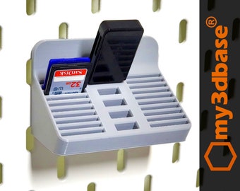my3dbase compatible with Ikea skadis pegboard SD card/USB stick shelf