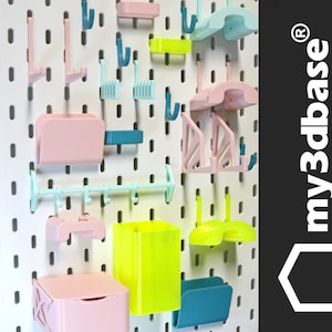 Pastel card holder/handy mount/Headphone mount/hook/Storagebox/Sunglass shelf/Tool holder/Storagebox/Ruler hook for skadis pegboard