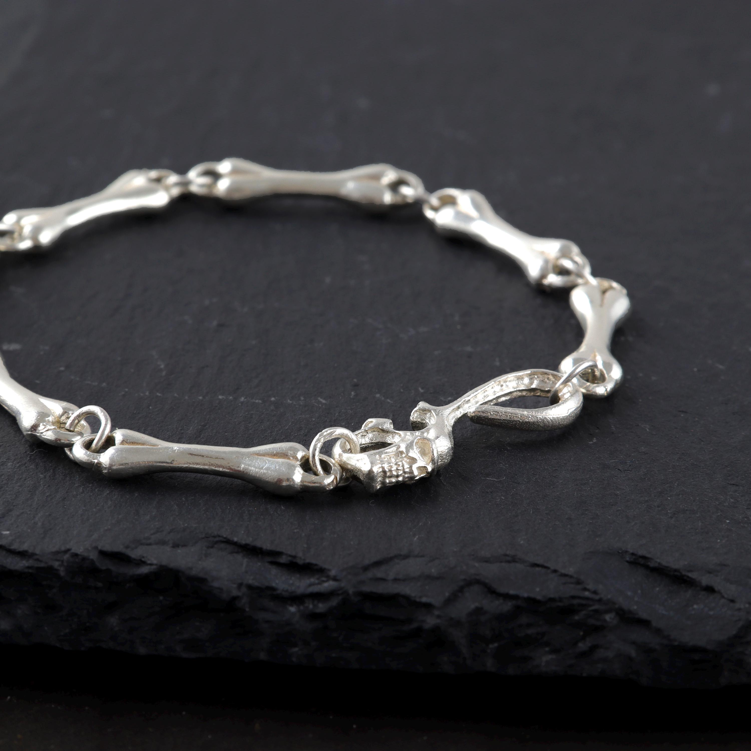 Sterling Silver Bone Link Bracelet - Etsy Sterling Silver Bone Link Bracelet - Etsy