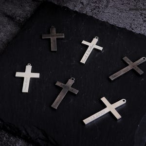 Personalized Silver Cross Pendant Necklace Antique