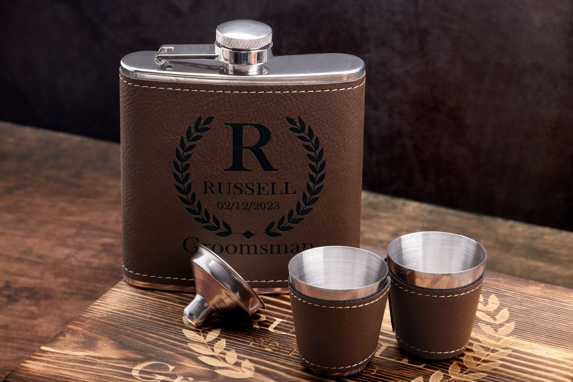 Groomsmen Gifts, Groomsmen Gift Set, Personalized Flask, Cigar Case Set