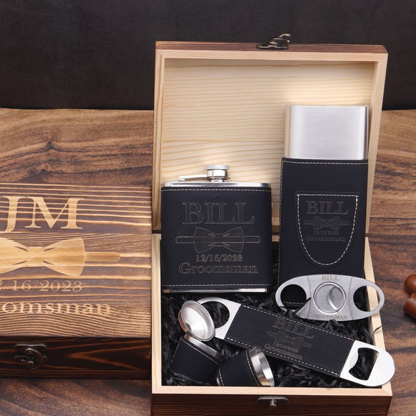 Groomsmen Gifts, Personalized Groomsman Gift, Best Man Gifts, Groomsmen Flask, Personalized Flask Set, Groom Gifts, Groomsmen Gifts Box