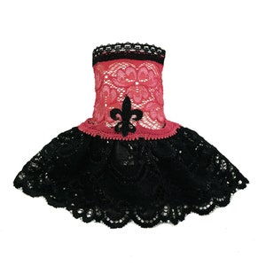 Cuffs small cuffs black pink swinging skirt with French lily fleur-de-lys image 2