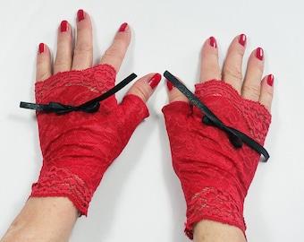gloves rockabella red ROSE