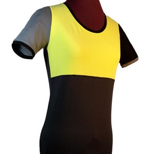 Shirt Nikita ladies or children lemon yellow grey black cotton jersey