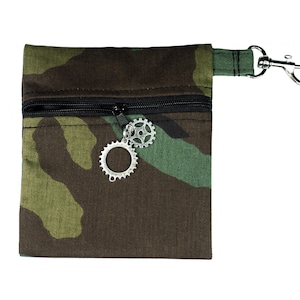 Monedero mini monedero para cinturón con mosquetón y colgante de engranaje #military #steampunk