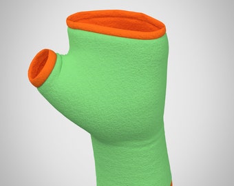 gloves fingerless pulse warmer jersey apple green + lining edging + size chooseable XXS-XL