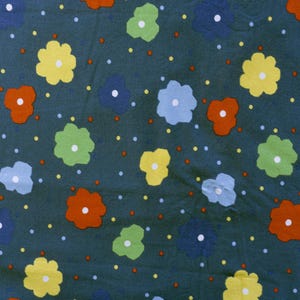 Jersey with huge large flowers and dots children&#39;s fabric designer fabric cotton medium blue