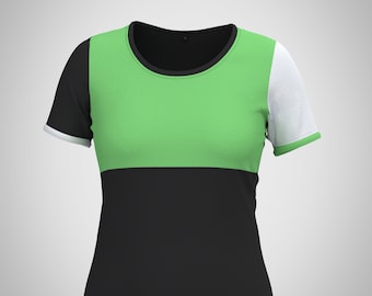 Chemise Jersey Nikita | noir blanc vert pomme | Combinaison de couleurs de variation sélectionnable de 1 à 3 | Tailles 34-46