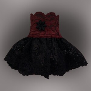 gothic cuffs small cuffs black burgundy red swinging skirt high quality lace image 1