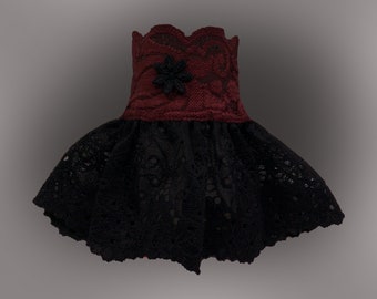 gothic cuffs small cuffs black bordeaux red swinging skirt high quality lace