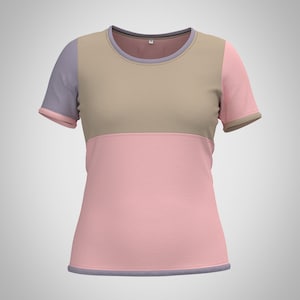 Damen Shirt Nikita in rosa beige flieder kawaii aesthetic | basic aus Baumwolle für Sport, Freizeit und party