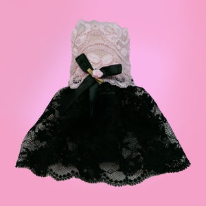 doux poignets lolita gothiques en dentelle en rose noire avec une jupe oscillante moelleuse image 3