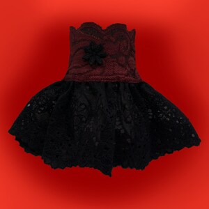 gothic cuffs small cuffs black burgundy red swinging skirt high quality lace image 4