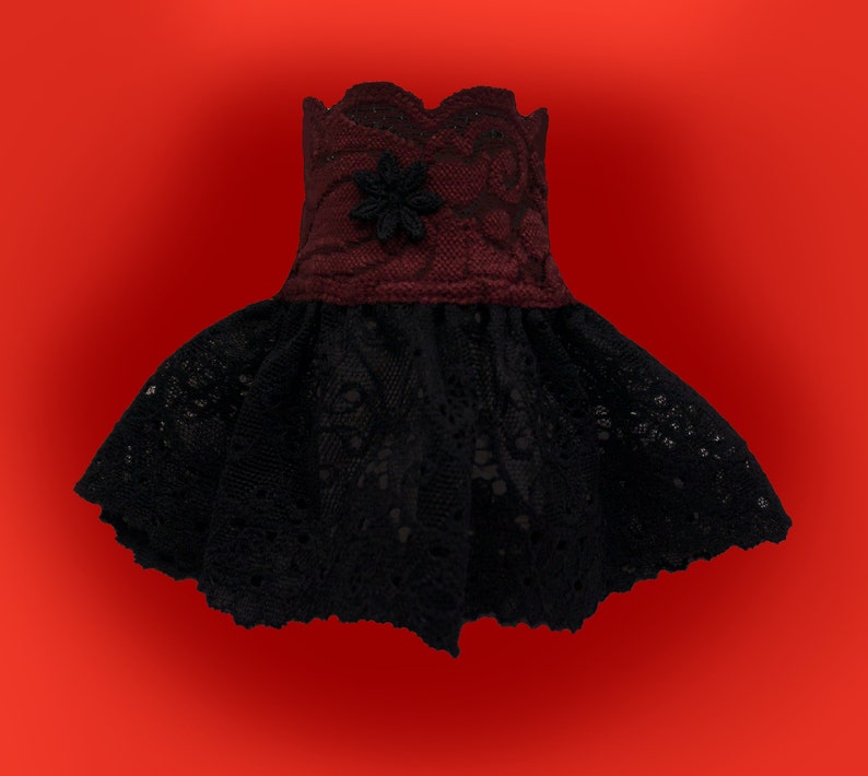 gothic cuffs small cuffs black burgundy red swinging skirt high quality lace image 4