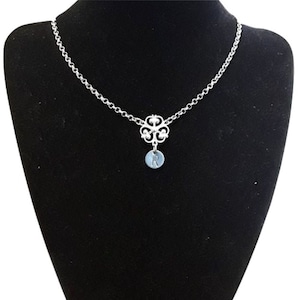 Customised stamped inital letter name art deco stainless steel pendant necklace