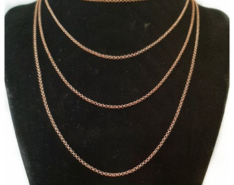 Rose Gold on Stainless Steel Custom Made Short or Long Chain - Custom Made to Length