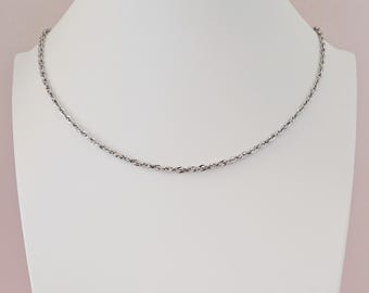Made to measure - Singapore Rope Twist chain necklace - Silver Hypoallergenic Stainless Steel