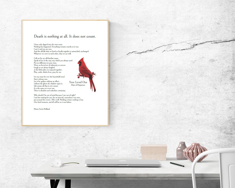 Death is Nothing at All, Printable Art, Death of Loved One, Sympathy ...
