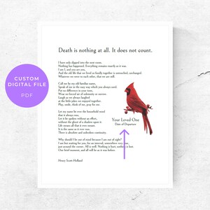 Death is Nothing at All, Printable Art, Death of Loved One, Sympathy ...