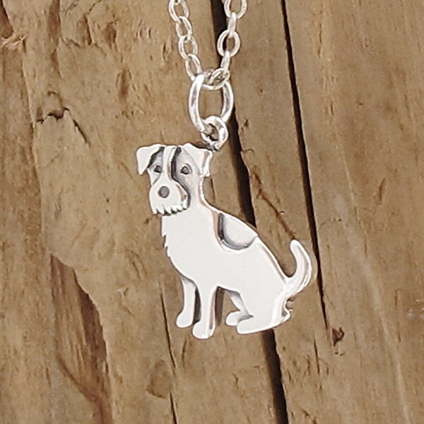 Jack Russel Terrier kleiner Hund Charme Anhänger Sterling Silber Halskette Geschenk Hund Haustier Verlust Haustier Liebhaber Geschenk für Freund Freundin Mutter Tochter