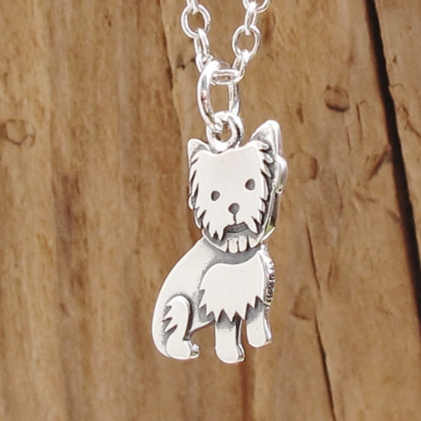 Petit Yorkshire Terrier chien collier pendentif animal de compagnie en argent sterling boîte cadeau chiot animal de compagnie perte cadeau amoureux des chiens cadeau unisexe pour fille