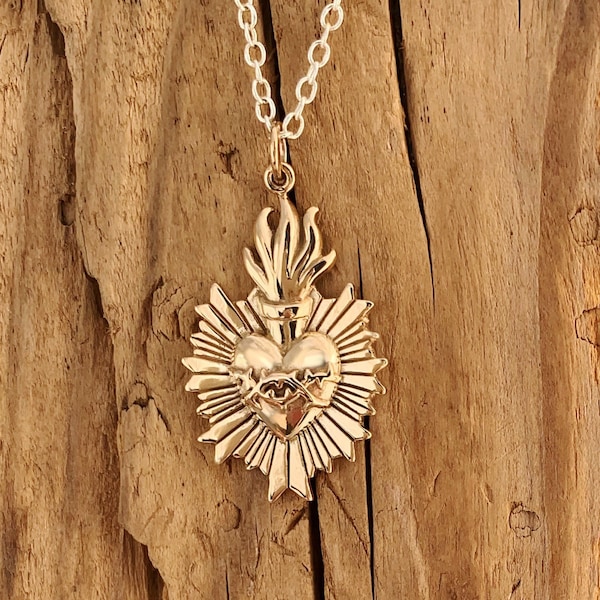 Sacred Heart Pendant Etsy