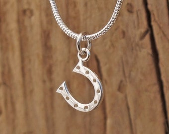 Tiny Horseshoe Lucky Charm Necklace Sterling Silver Wedding Favours Gift Boxed Wedding Favours