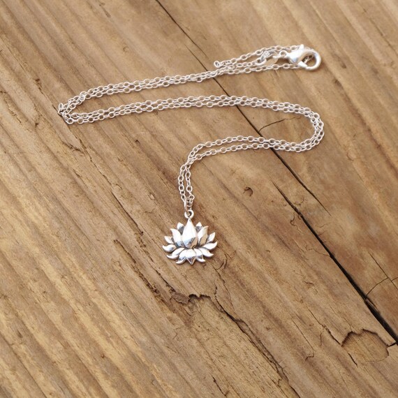 Sterling Silver Buddha Meditation Lotus Charm Spiritual Yoga Necklace Ohm Boxed