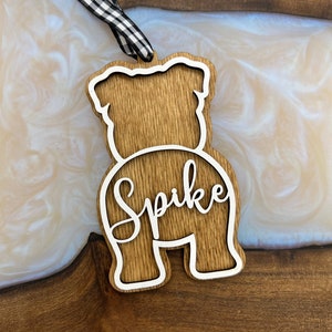 Personalized Bulldog Ornament | Bulldog Butt Ornament | Bulldog Gift