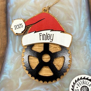 Personalized Lacrosse Ornament | 2025 Lacrosse Santa | Laser Cut | Hand Painted Bike Gear